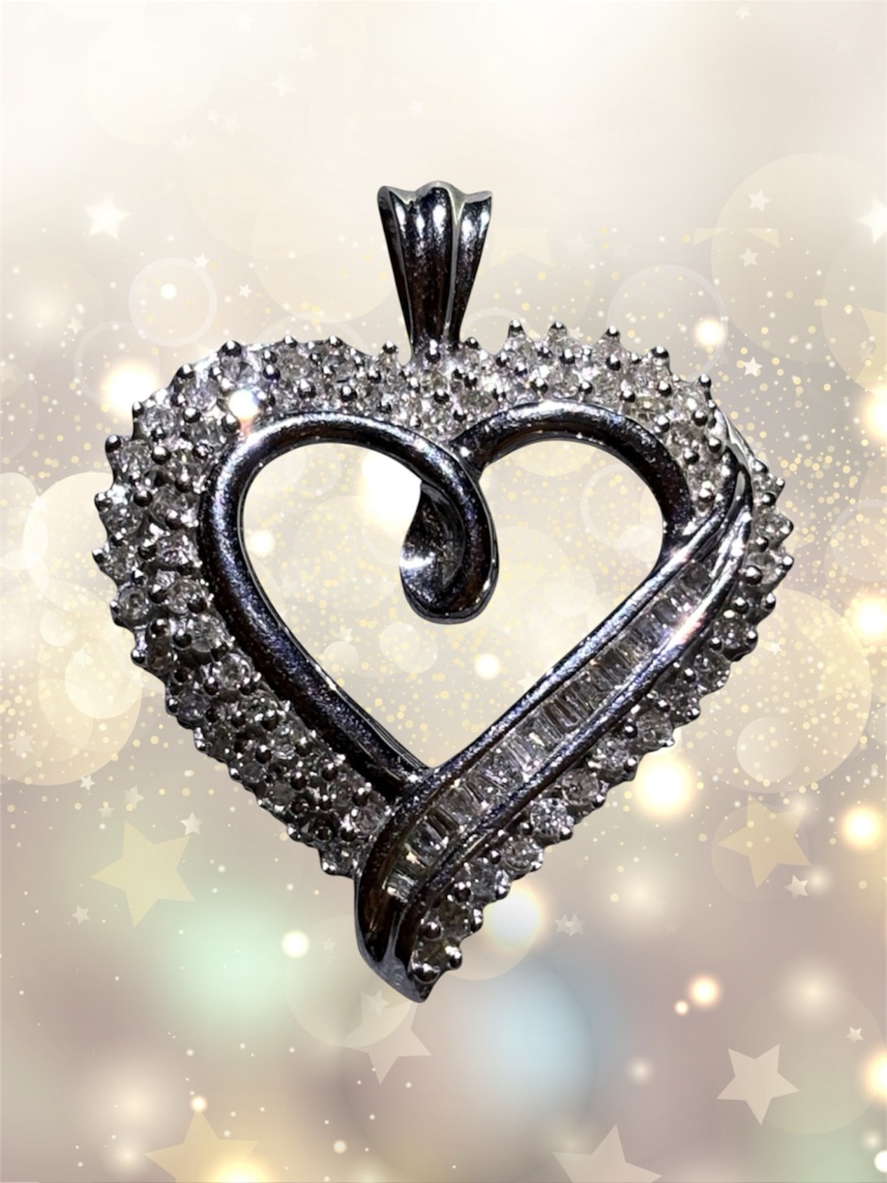 Vintage Chanel Pendant 10k White Gold and Diamonds